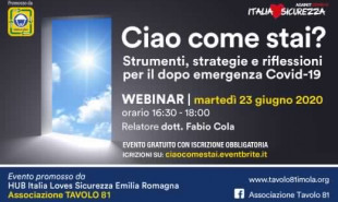 WEBINAR: Ciao, come stai? Riflessioni per il dopo emergenza Covid 